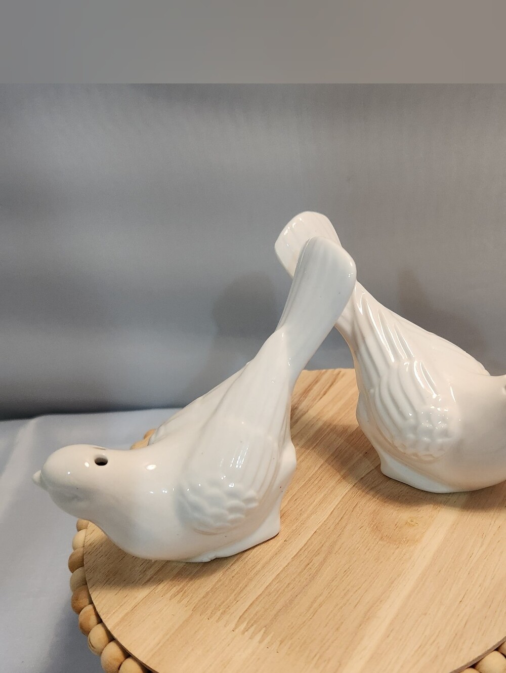 White Ceramic Bird Salt & Pepper Shaker Duo